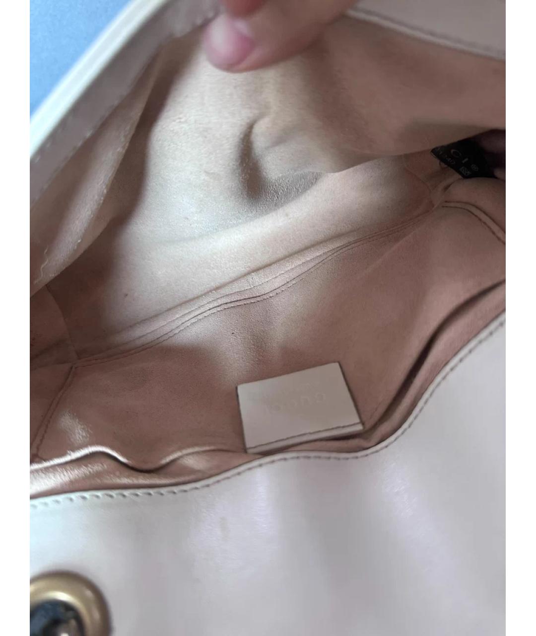 GUCCI Белая кожаная сумка через плечо, фото 9