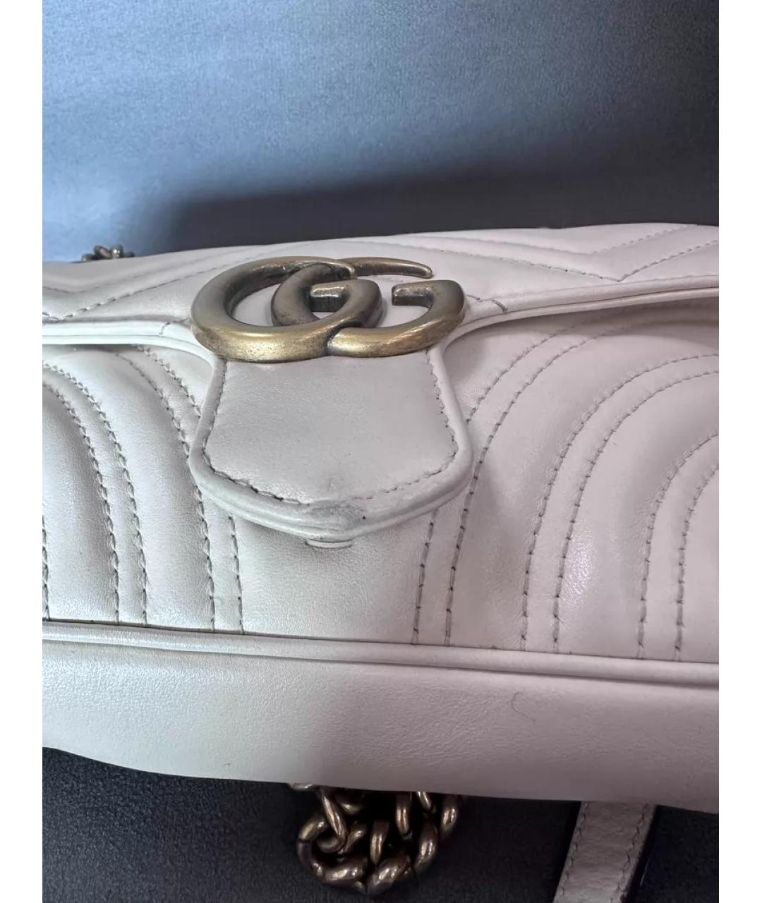 GUCCI Белая кожаная сумка через плечо, фото 3