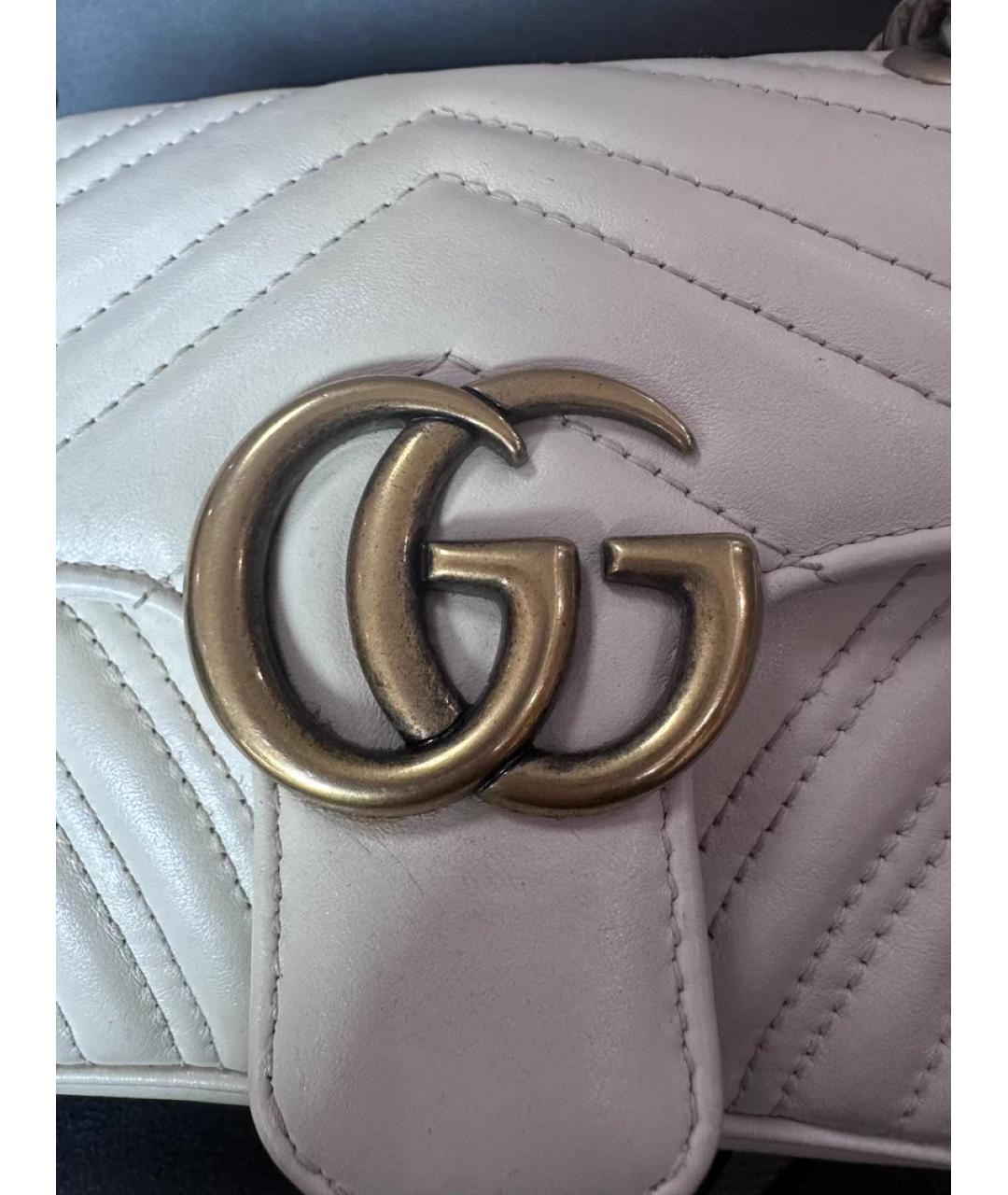 GUCCI Белая кожаная сумка через плечо, фото 4