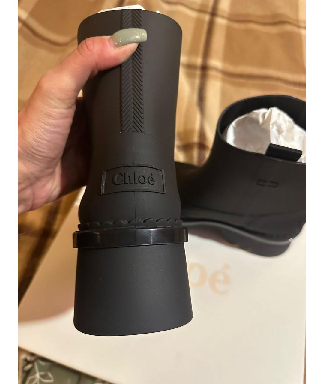 CHLOE Черные резиновые сапоги, фото 7