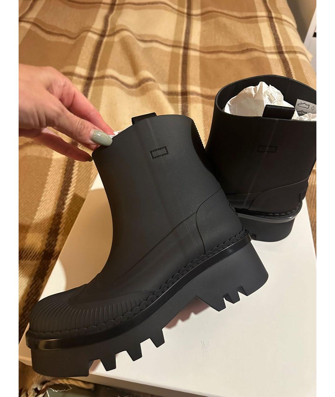 CHLOE Черные резиновые сапоги, фото 8