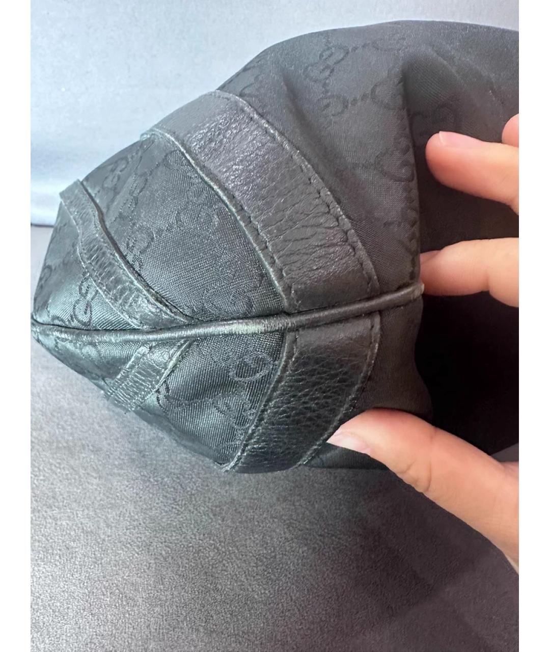 GUCCI Черная тканевая сумка с короткими ручками, фото 3