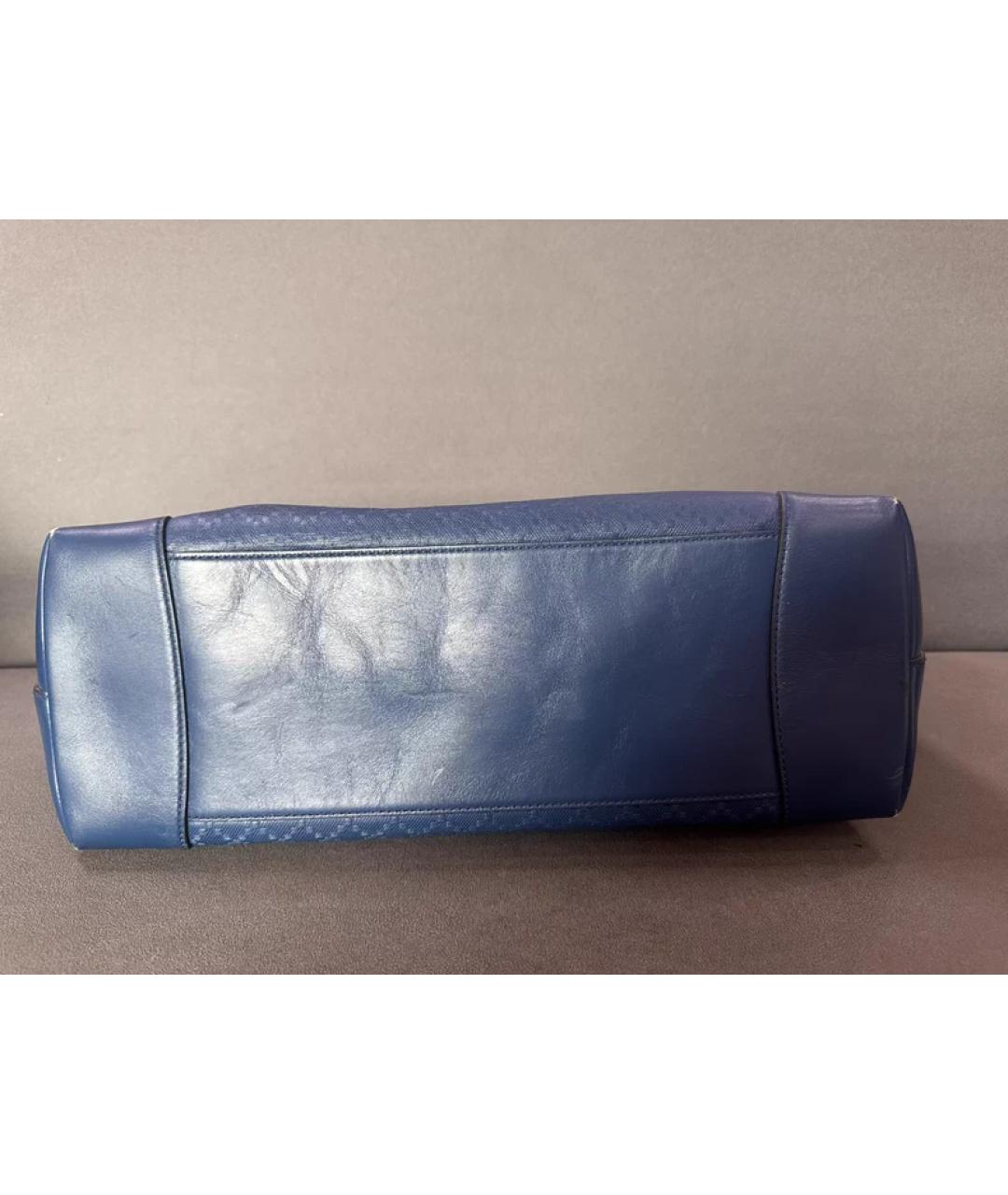 GUCCI Синяя кожаная сумка с короткими ручками, фото 3