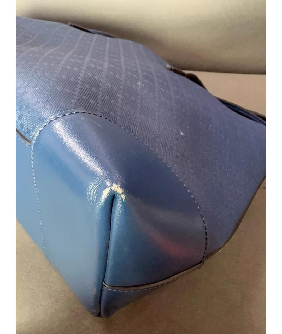 GUCCI Синяя кожаная сумка с короткими ручками, фото 4