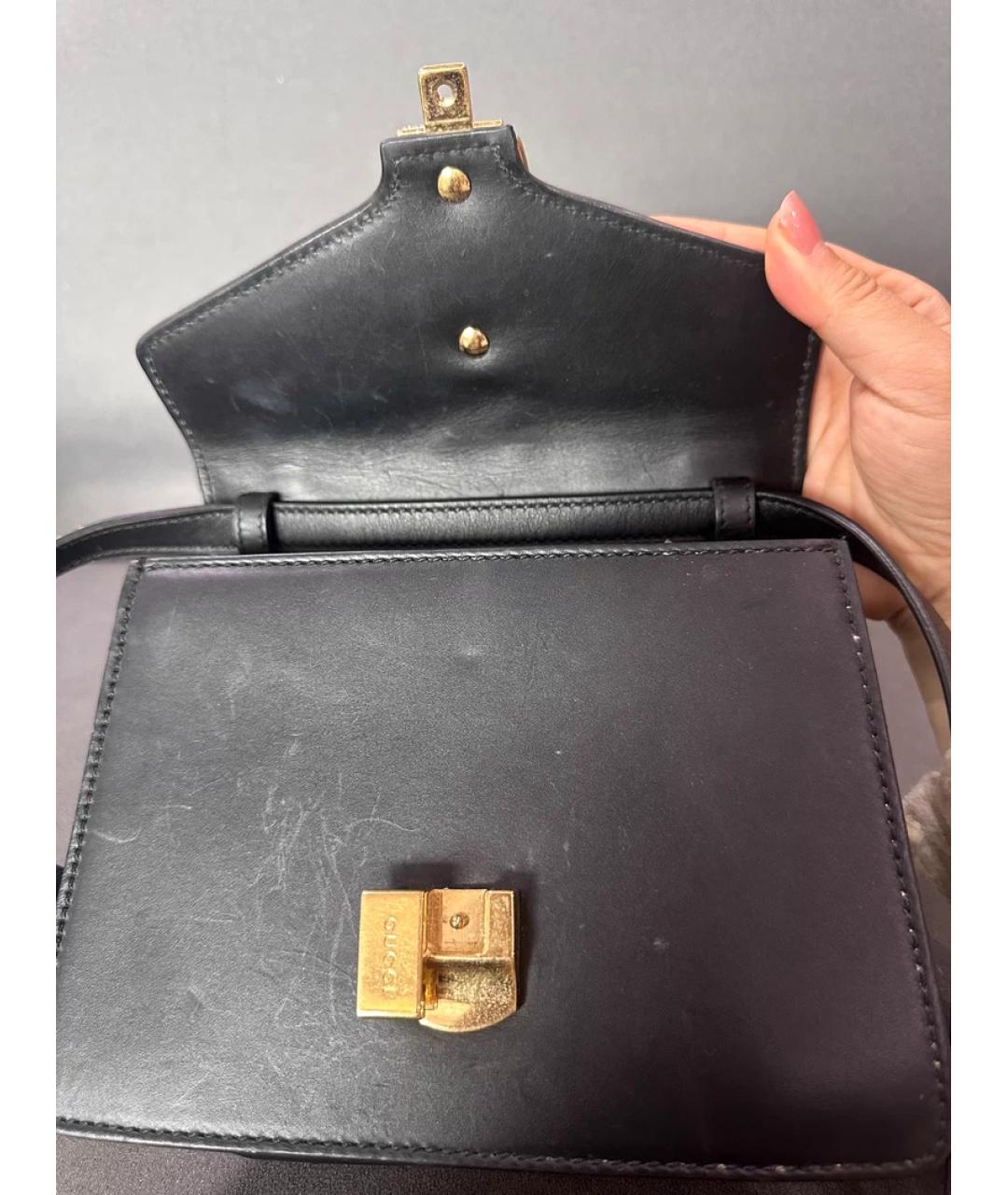 GUCCI Черная кожаная сумка через плечо, фото 8