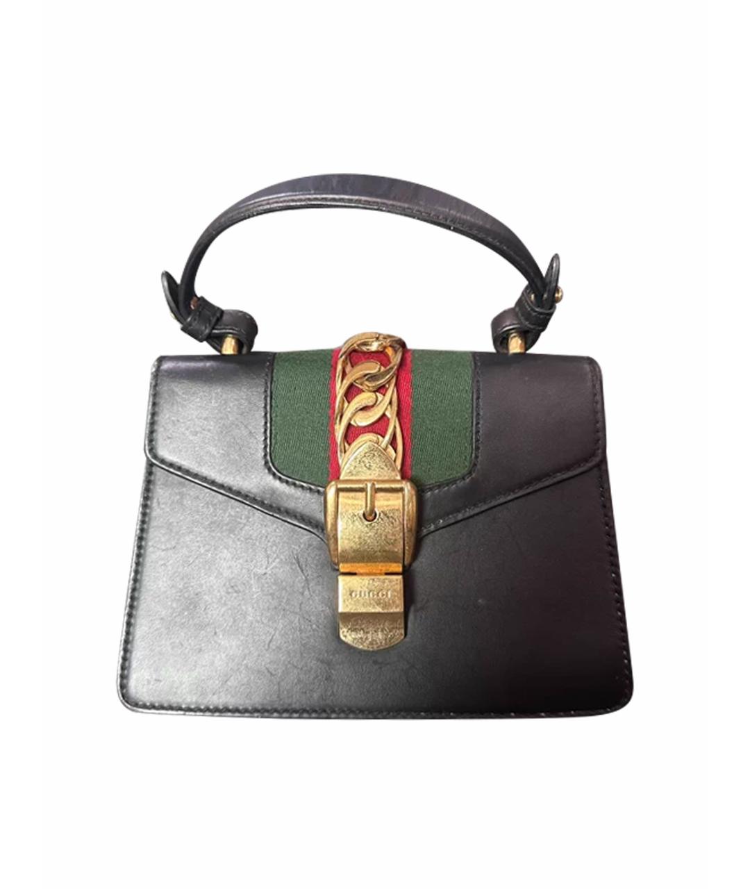 GUCCI Черная кожаная сумка через плечо, фото 1