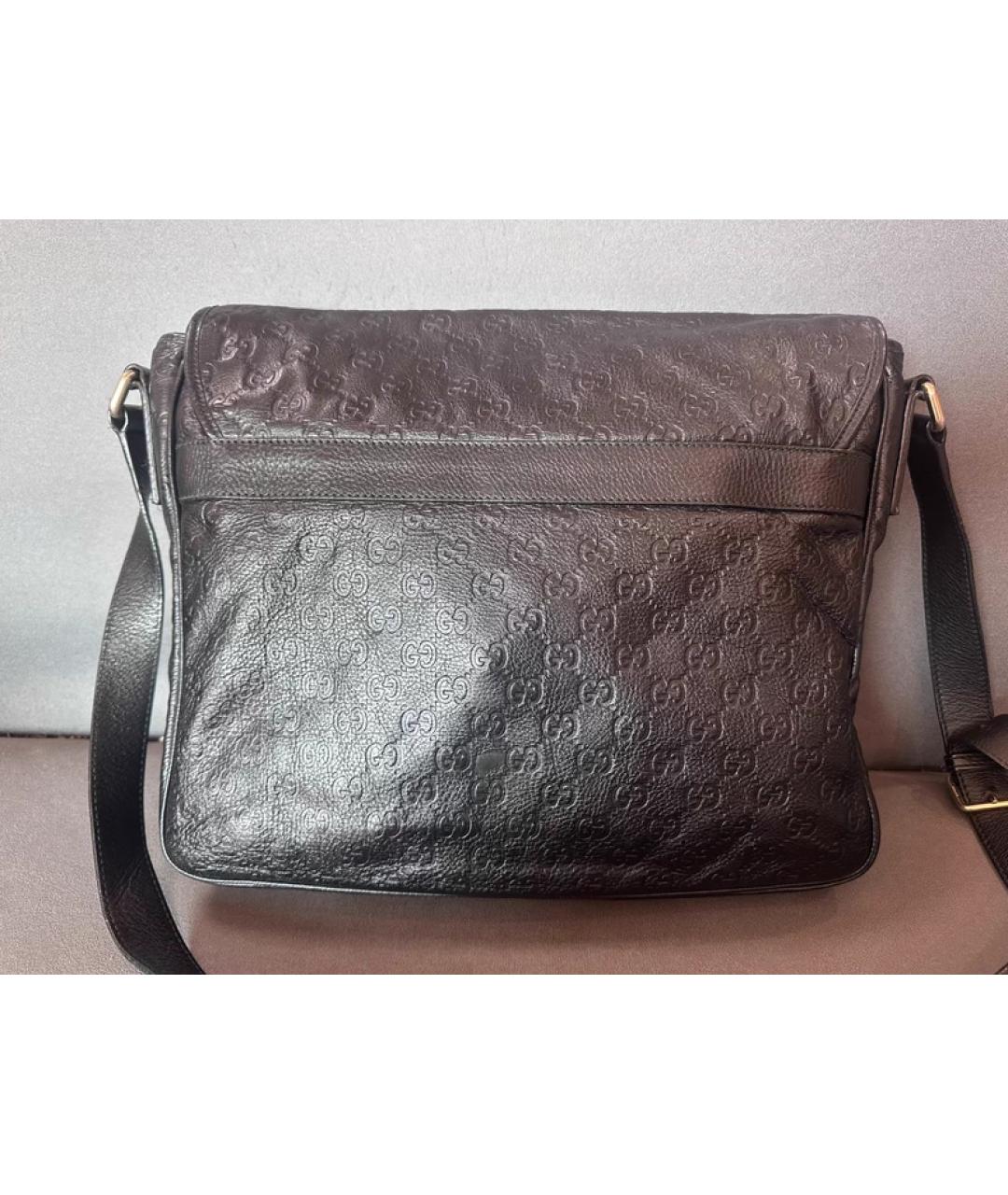 GUCCI Черная кожаная сумка с короткими ручками, фото 2