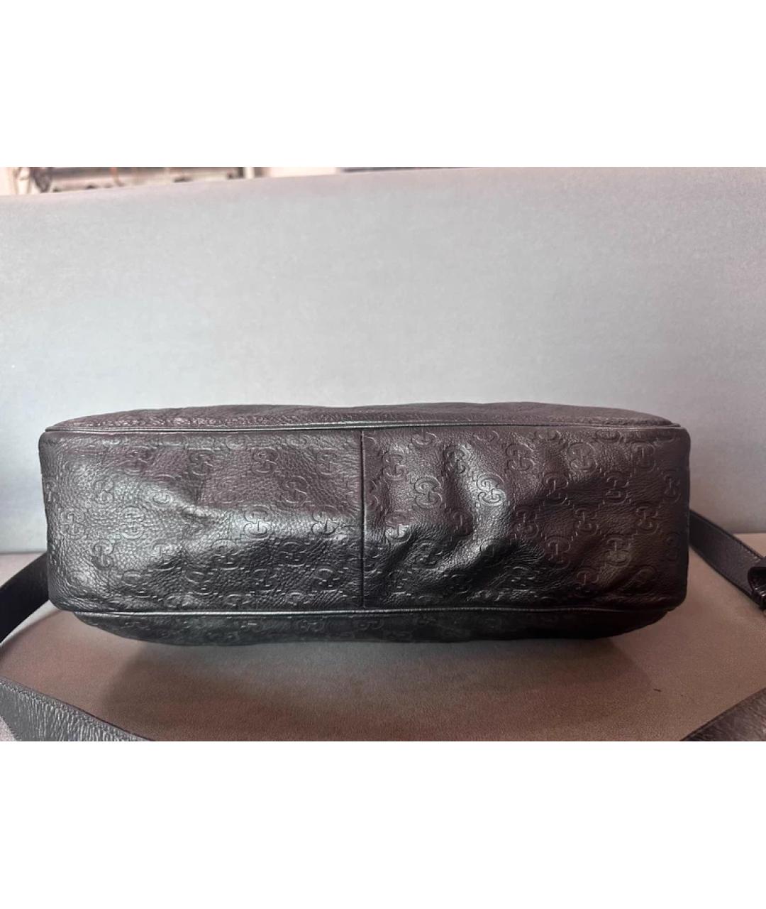 GUCCI Черная кожаная сумка с короткими ручками, фото 3