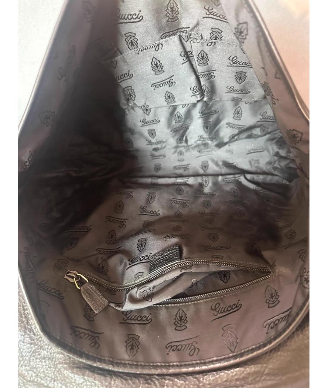 GUCCI Черная кожаная сумка с короткими ручками, фото 9