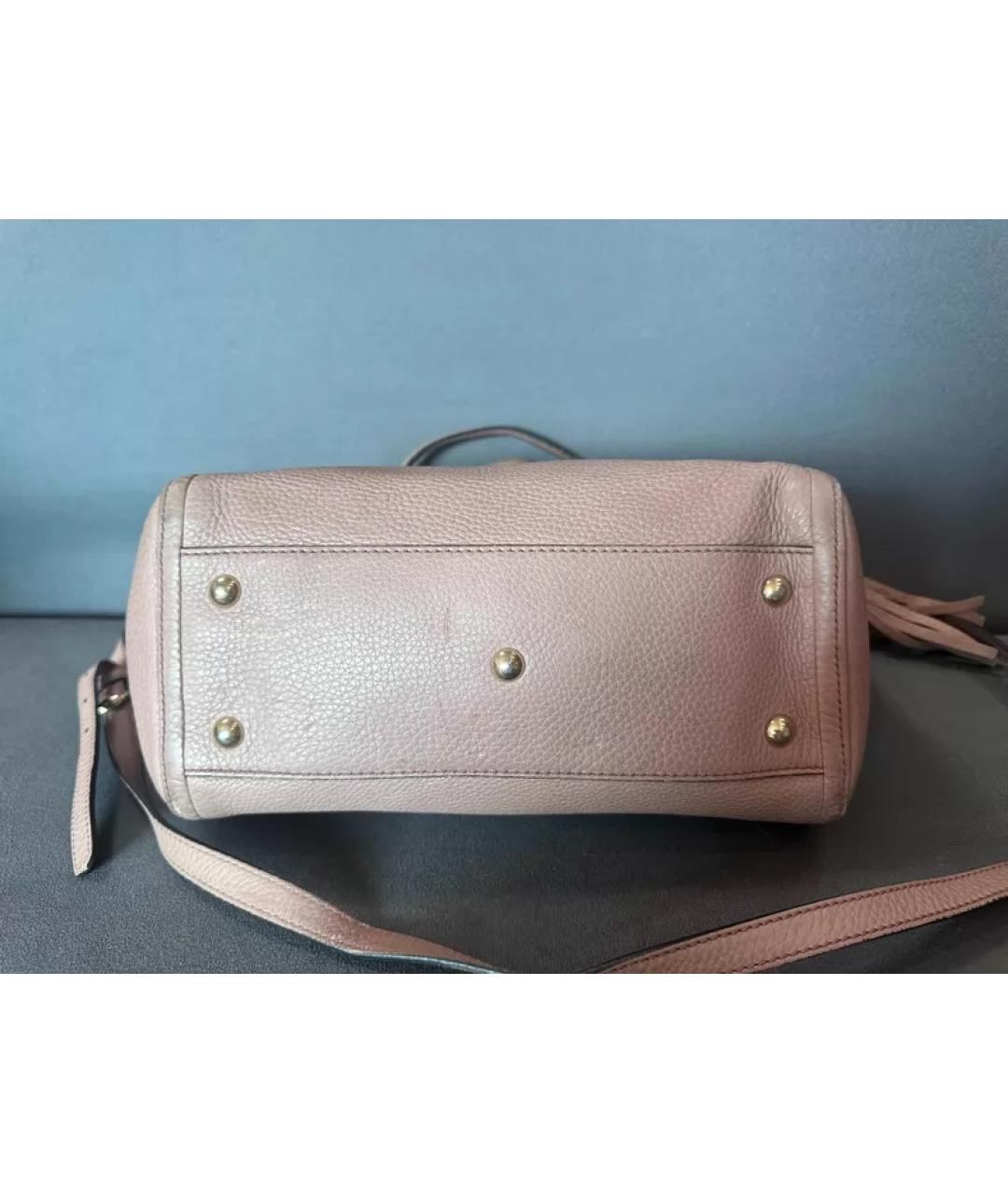 GUCCI Бежевая кожаная сумка с короткими ручками, фото 3