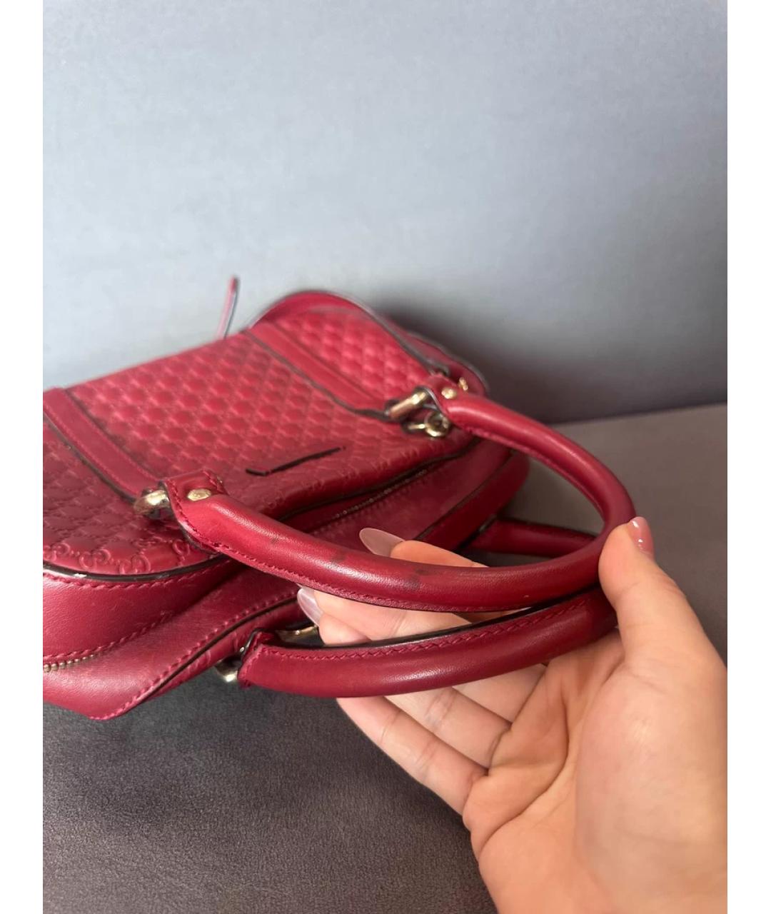 GUCCI Красная кожаная сумка с короткими ручками, фото 6