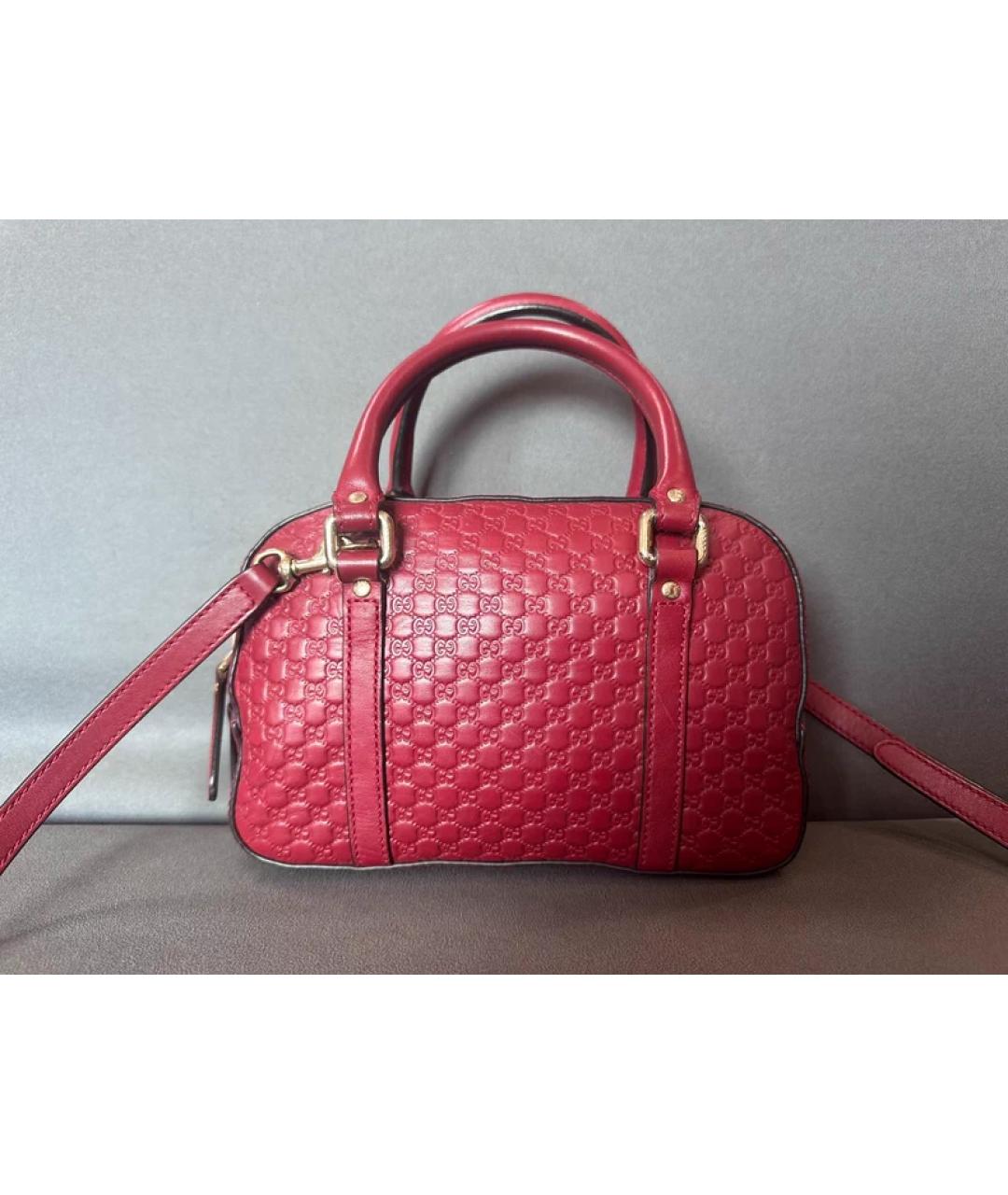 GUCCI Красная кожаная сумка с короткими ручками, фото 10