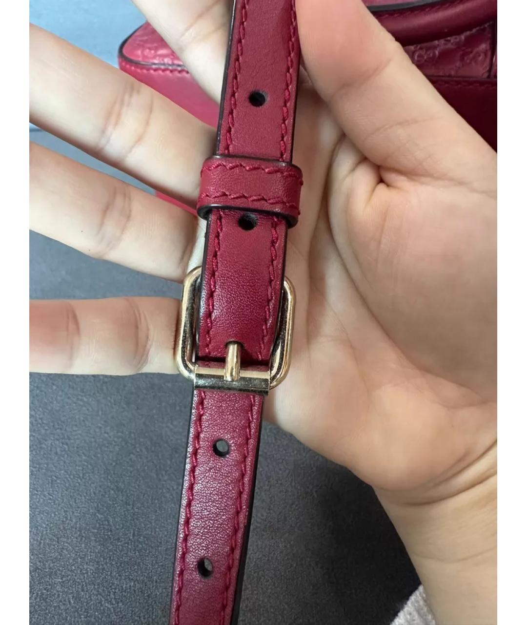 GUCCI Красная кожаная сумка с короткими ручками, фото 7
