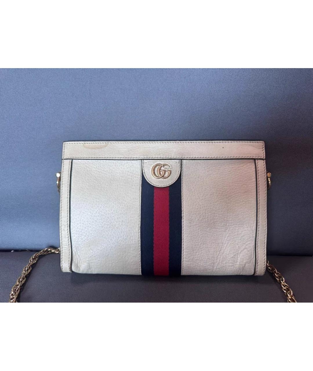 GUCCI Белая кожаная сумка с короткими ручками, фото 9