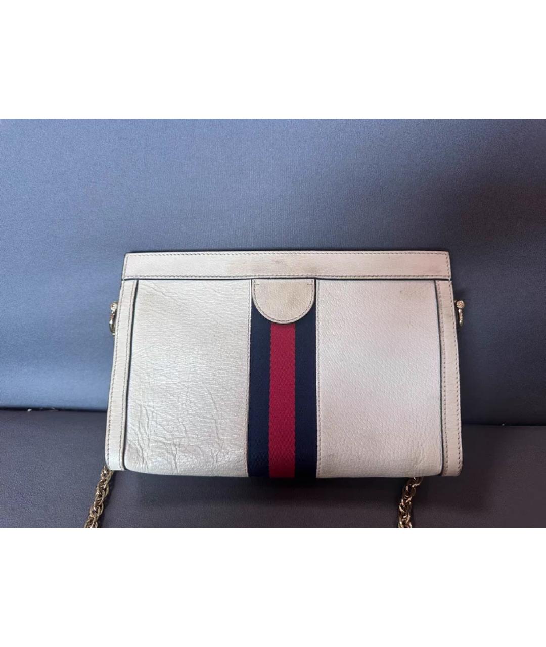 GUCCI Белая кожаная сумка с короткими ручками, фото 2