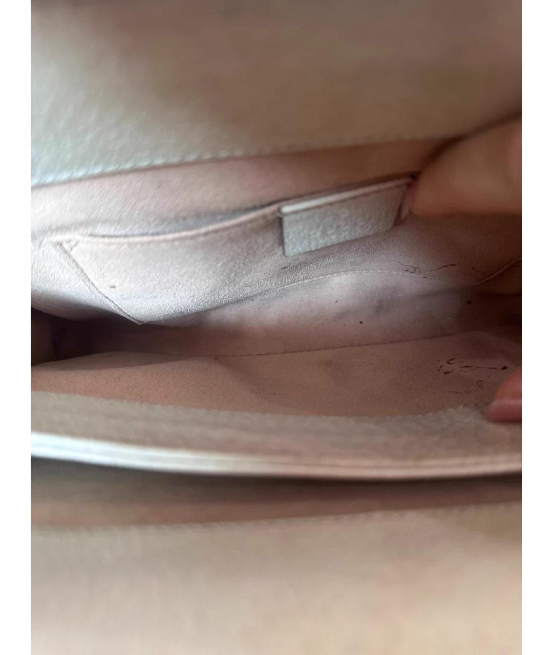 GUCCI Белая кожаная сумка с короткими ручками, фото 8