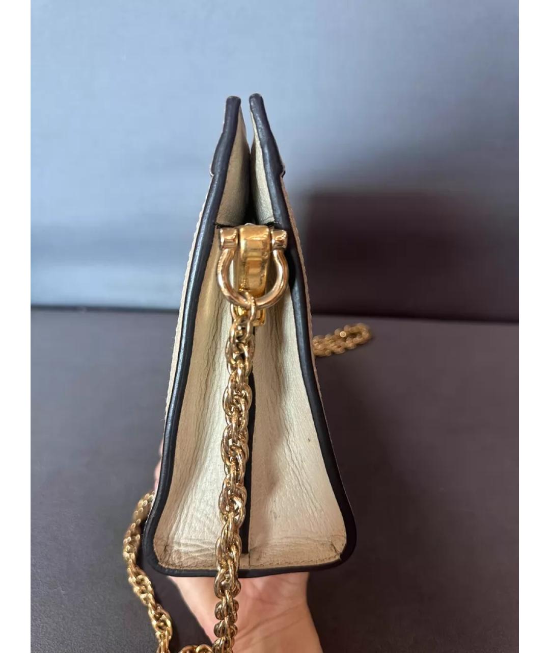 GUCCI Белая кожаная сумка с короткими ручками, фото 4