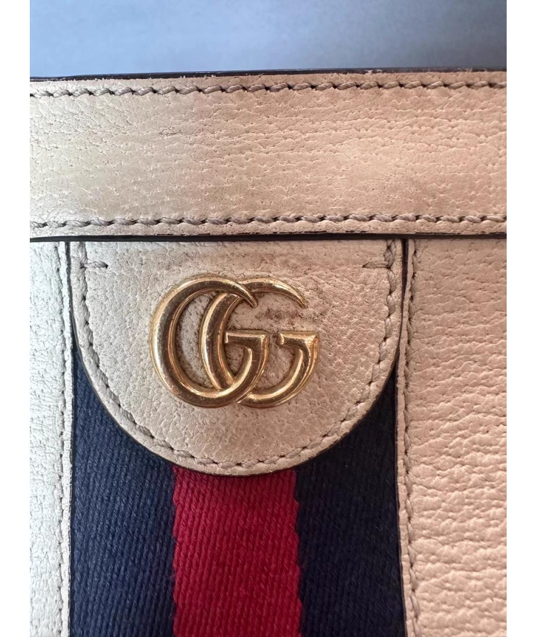 GUCCI Белая кожаная сумка с короткими ручками, фото 5