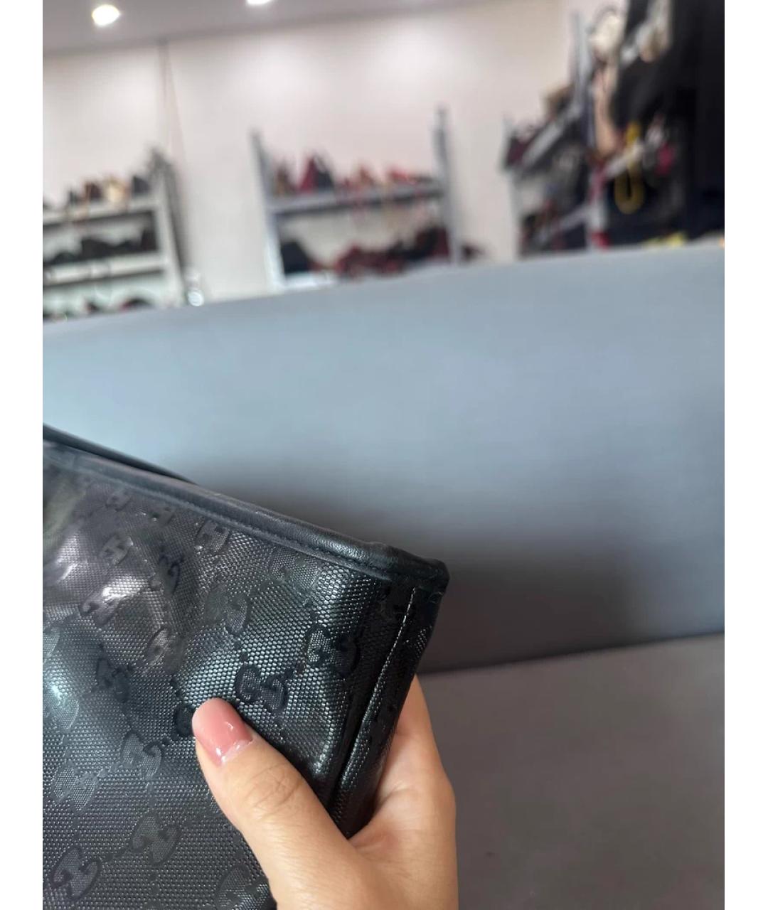 GUCCI Черная тканевая сумка с короткими ручками, фото 5