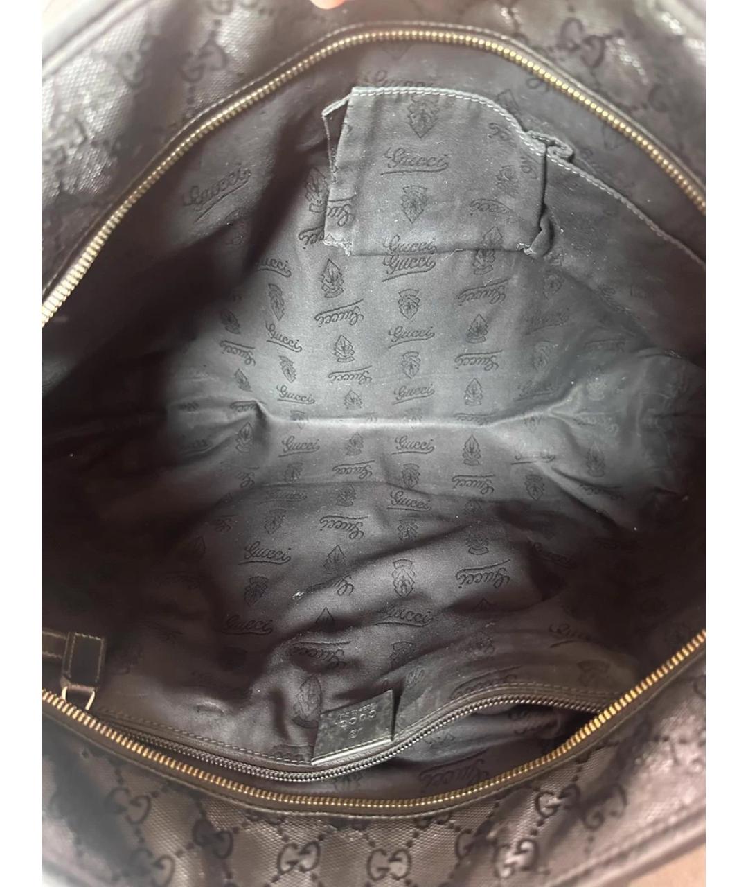 GUCCI Черная тканевая сумка с короткими ручками, фото 7