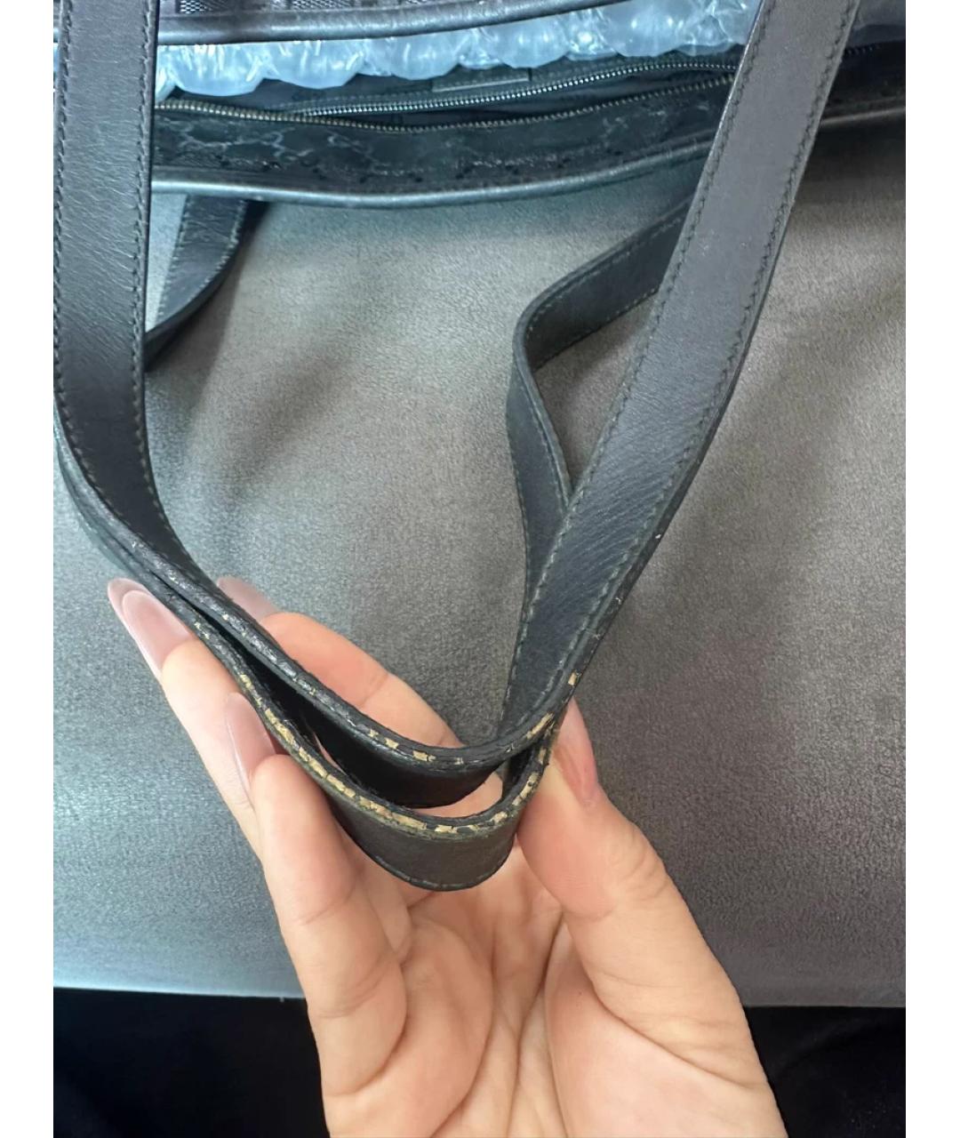 GUCCI Черная тканевая сумка с короткими ручками, фото 6