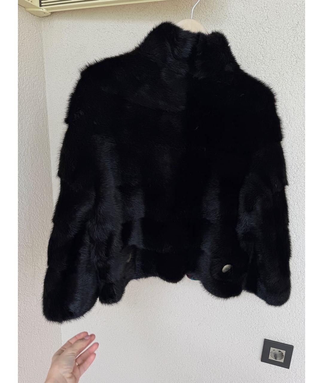 SIMONETTA RAVIZZA Черная меховая шуба, фото 3