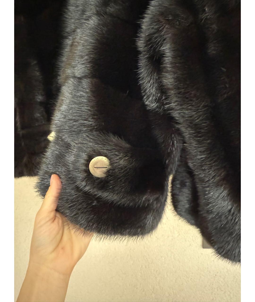 SIMONETTA RAVIZZA Черная меховая шуба, фото 2