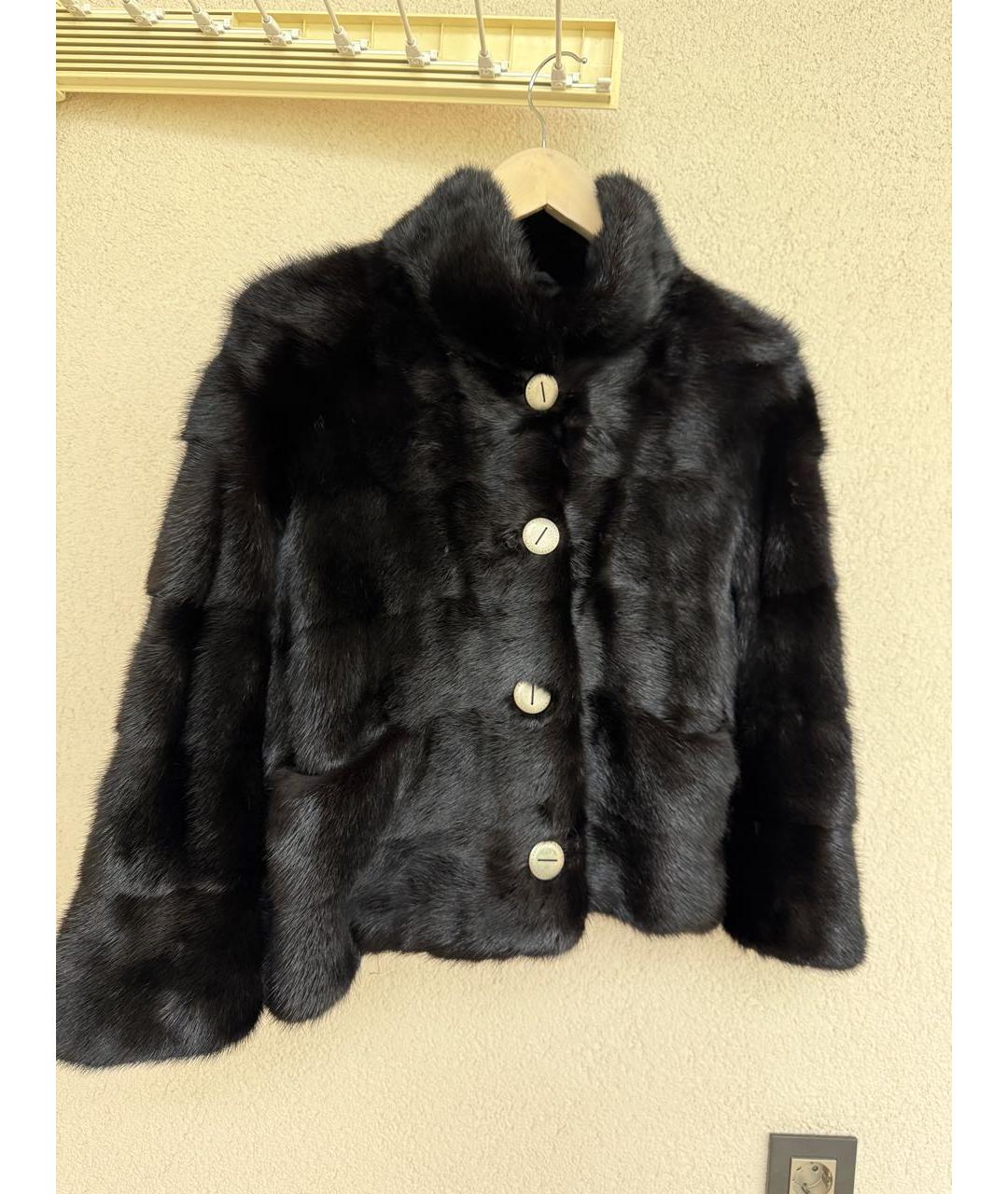 SIMONETTA RAVIZZA Черная меховая шуба, фото 4