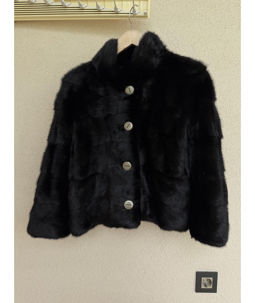 SIMONETTA RAVIZZA Черная меховая шуба, фото 9