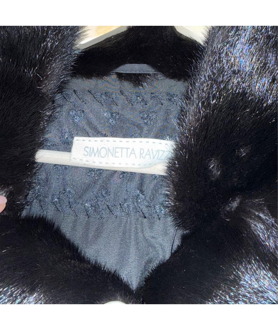 SIMONETTA RAVIZZA Черная меховая шуба, фото 8