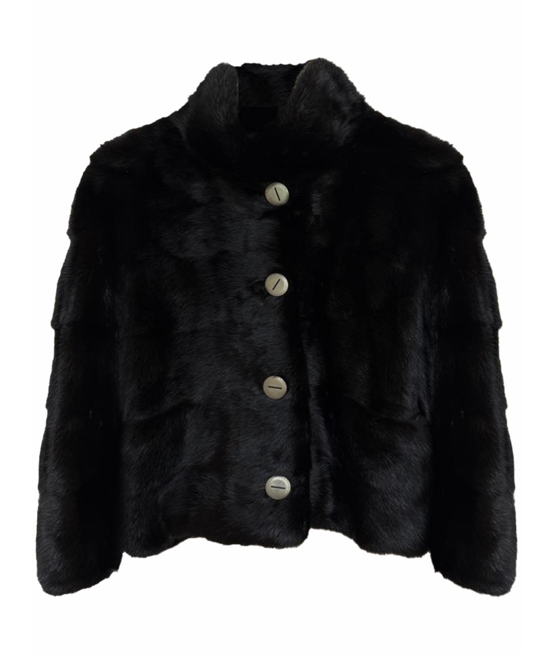 SIMONETTA RAVIZZA Черная меховая шуба, фото 1
