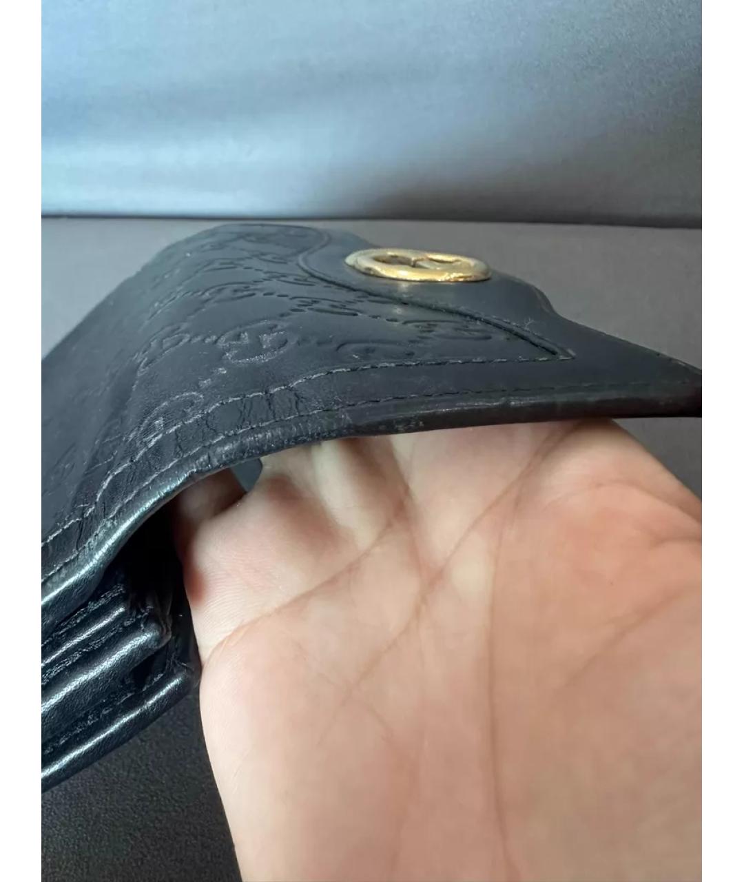 GUCCI Черный кожаный кошелек, фото 6