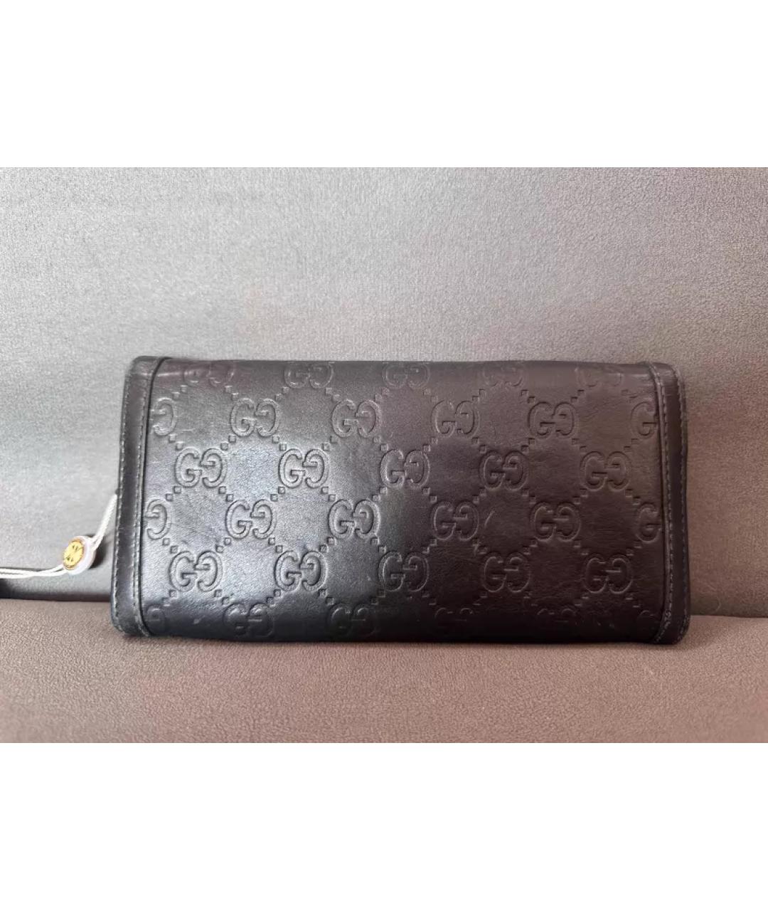 GUCCI Черный кожаный кошелек, фото 2