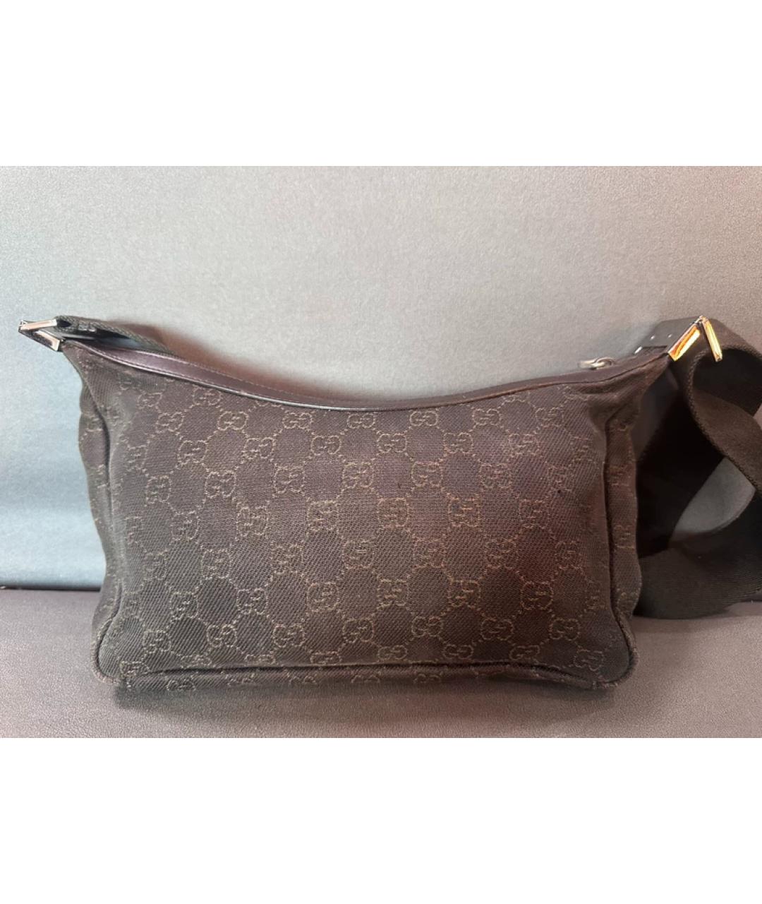 GUCCI Коричневая тканевая сумка через плечо, фото 2