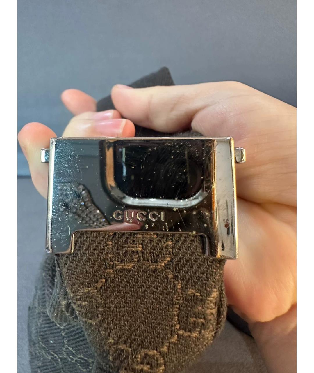 GUCCI Коричневая тканевая сумка через плечо, фото 7