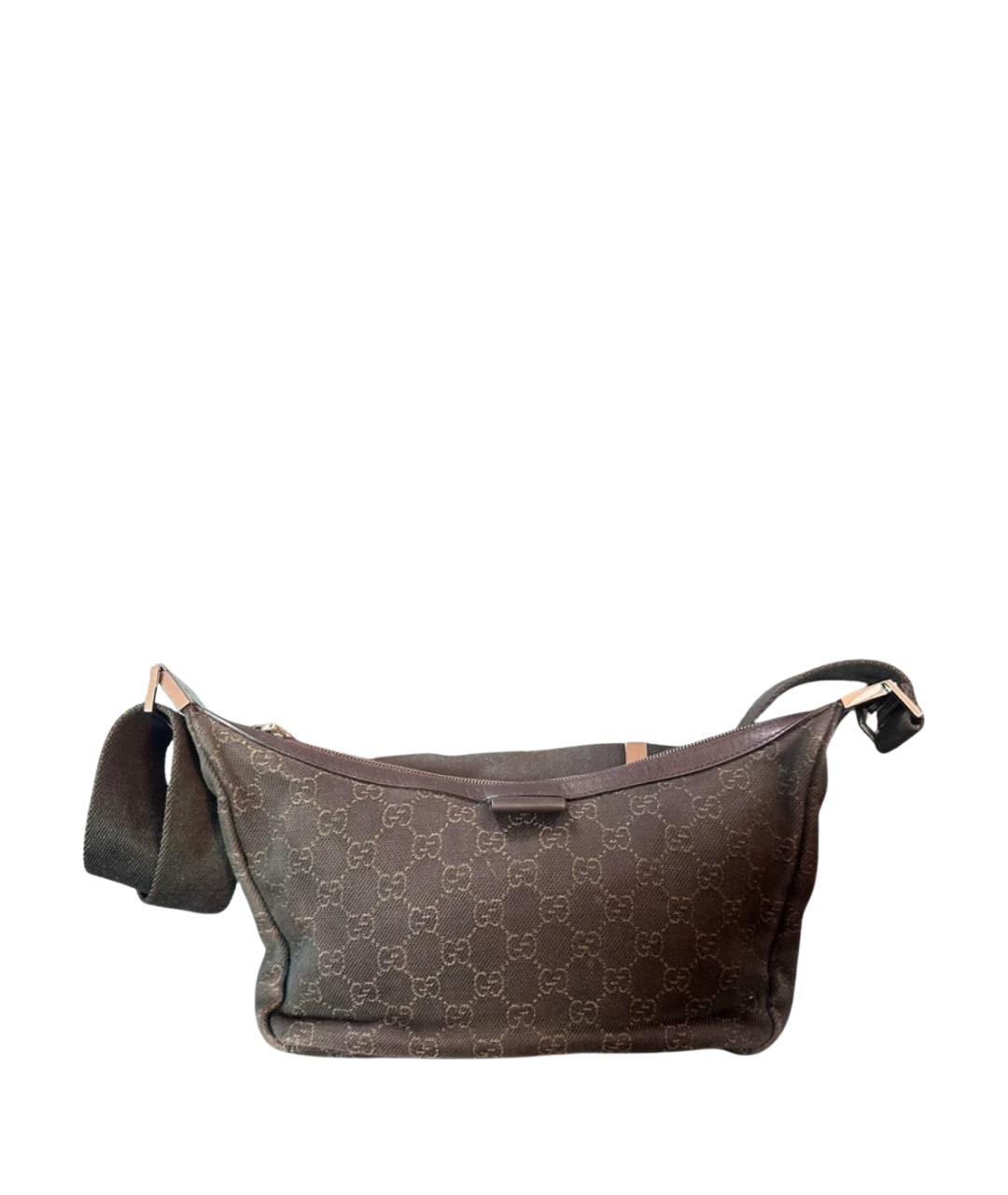 GUCCI Коричневая тканевая сумка через плечо, фото 1
