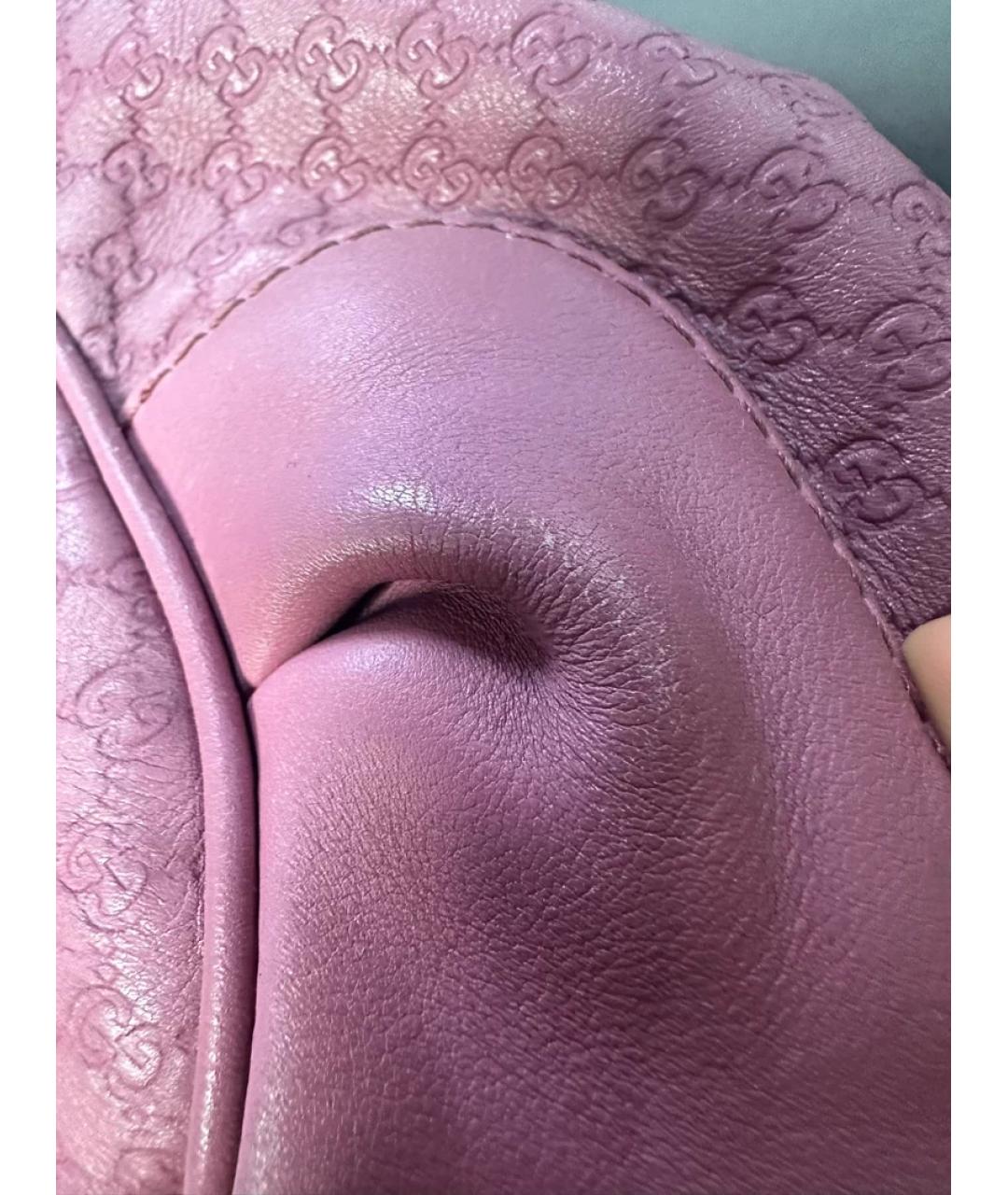 GUCCI Розовая кожаная сумка с короткими ручками, фото 2