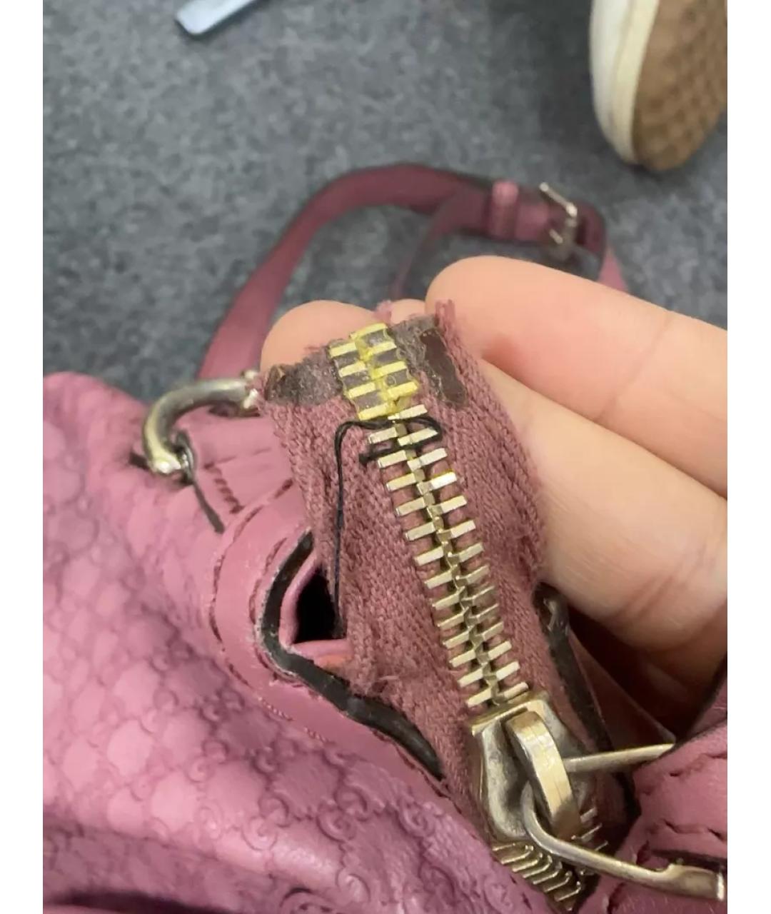 GUCCI Розовая кожаная сумка с короткими ручками, фото 6