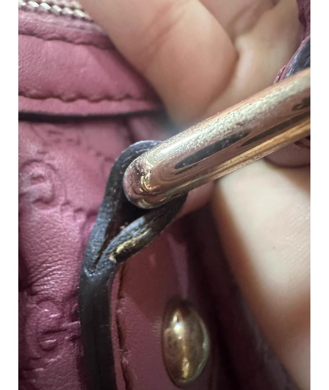 GUCCI Розовая кожаная сумка с короткими ручками, фото 5