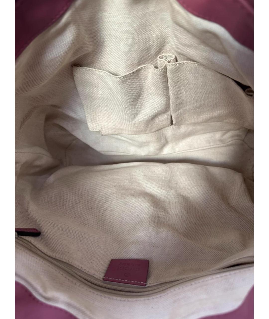 GUCCI Розовая кожаная сумка с короткими ручками, фото 9