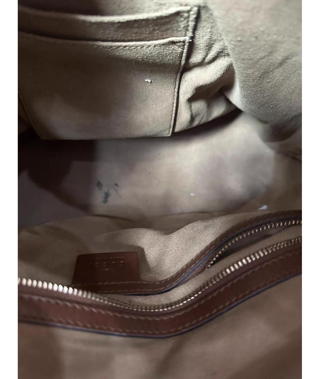 GUCCI Бежевая тканевая сумка с короткими ручками, фото 9