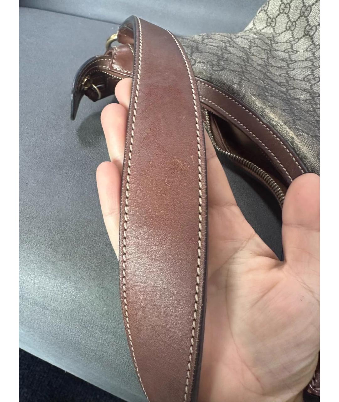 GUCCI Бежевая тканевая сумка с короткими ручками, фото 8