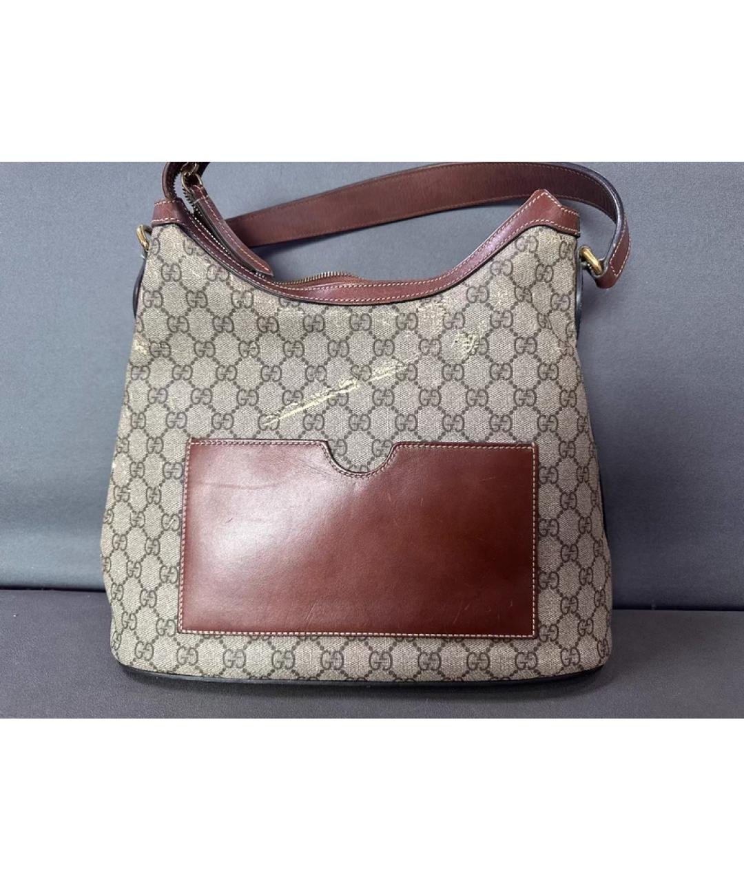 GUCCI Бежевая тканевая сумка с короткими ручками, фото 2