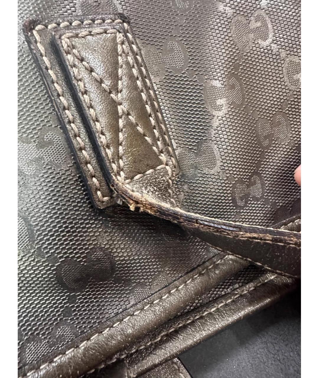 GUCCI Коричневая кожаная сумка с короткими ручками, фото 6