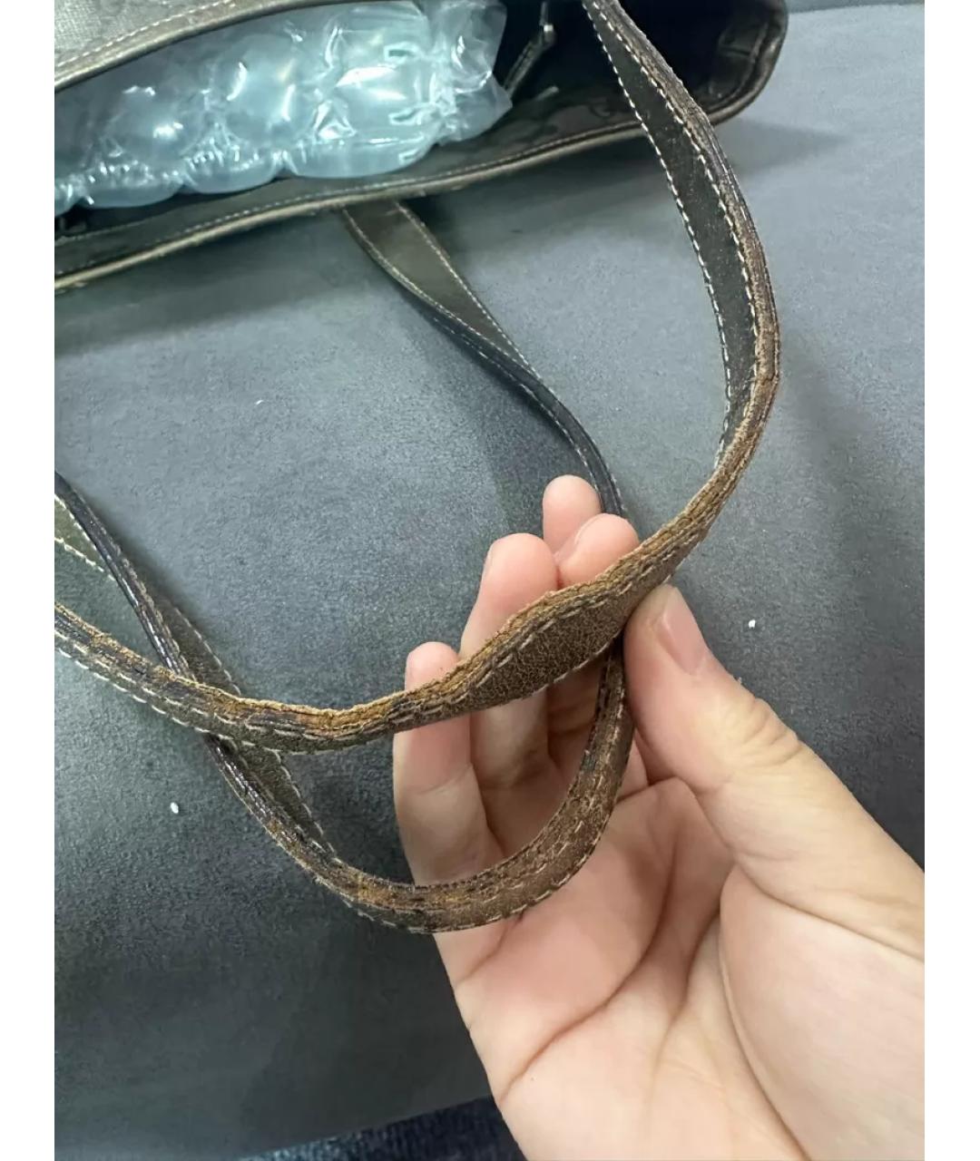 GUCCI Коричневая кожаная сумка с короткими ручками, фото 7