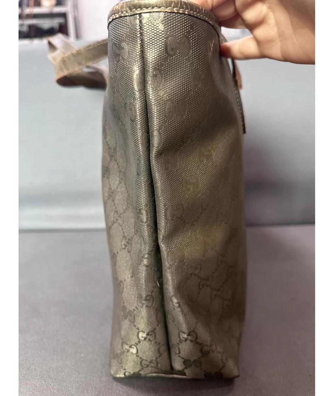 GUCCI Коричневая кожаная сумка с короткими ручками, фото 3