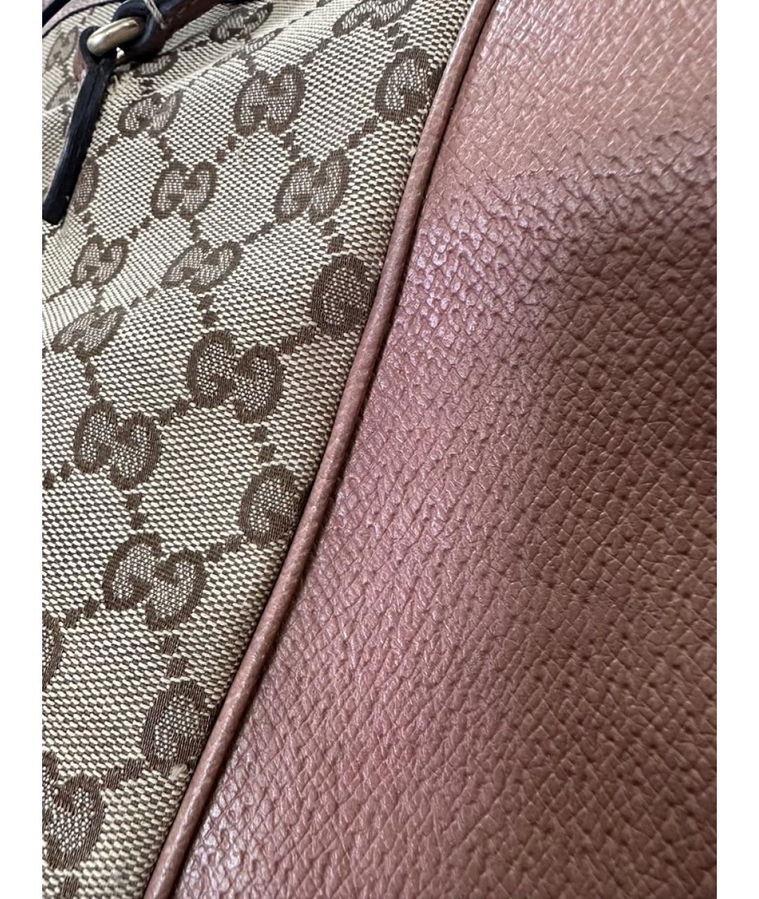 GUCCI Коричневая кожаная сумка с короткими ручками, фото 4