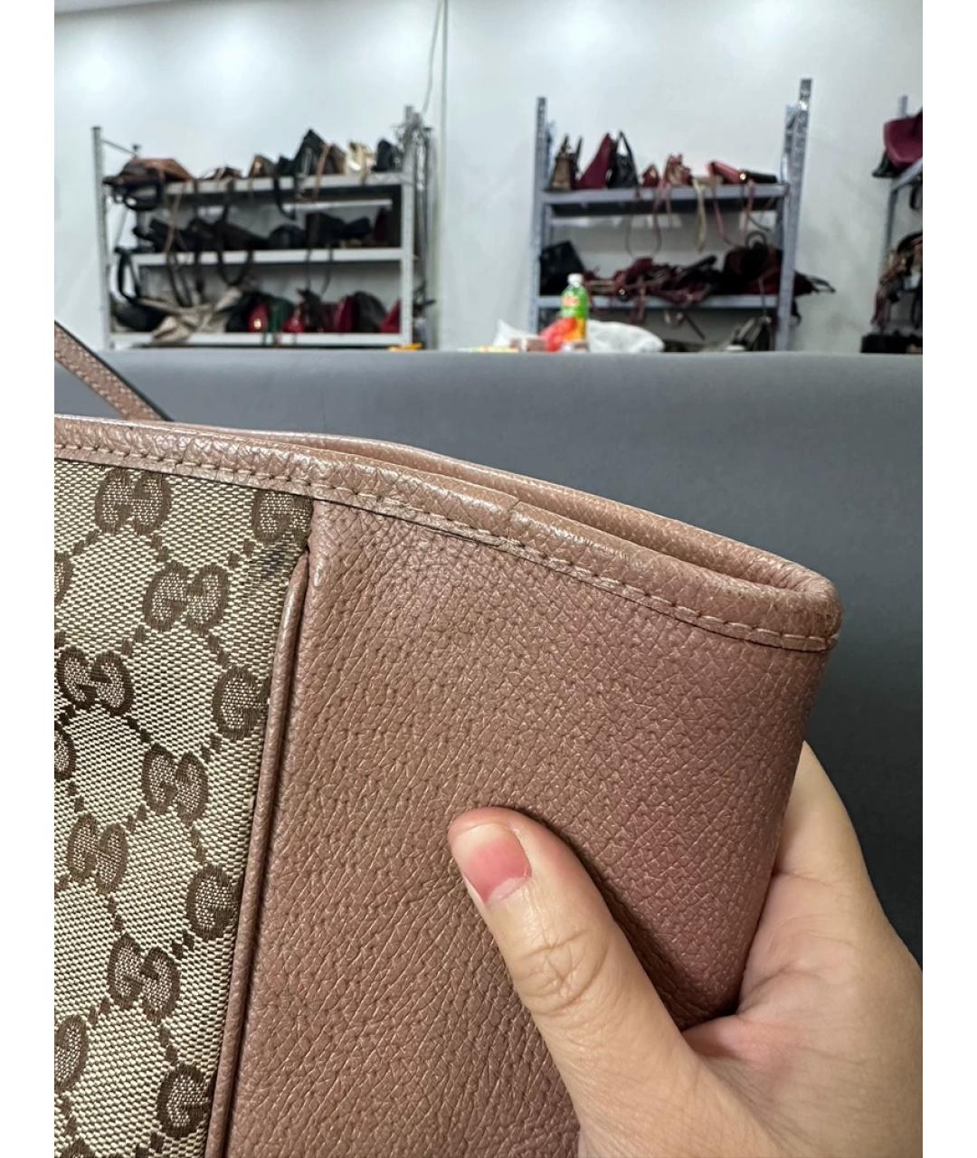 GUCCI Коричневая кожаная сумка с короткими ручками, фото 6