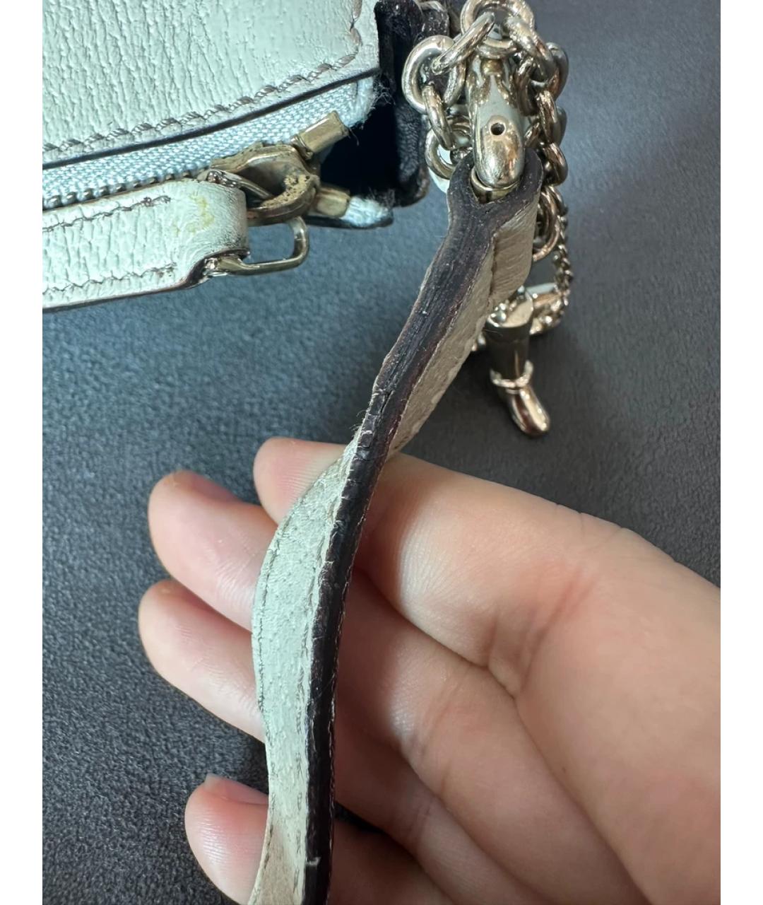 GUCCI Белая кожаная сумка с короткими ручками, фото 6