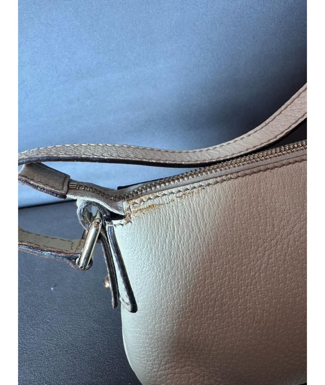 GUCCI Белая кожаная сумка с короткими ручками, фото 4